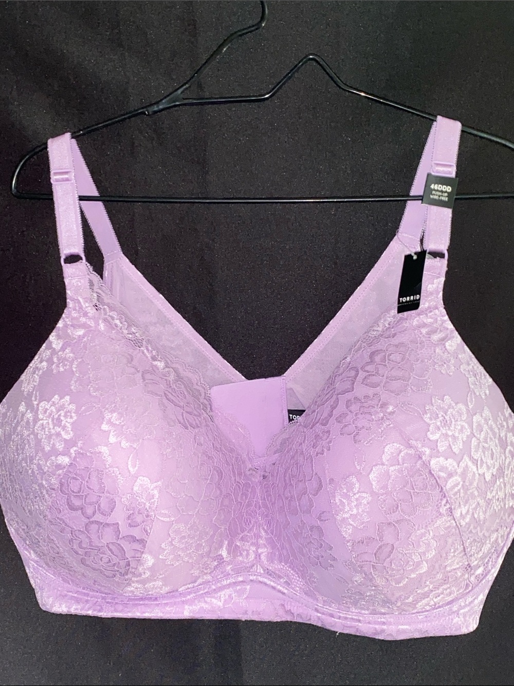 NWT torrid 46DDD LILAC Lace PUSHUP Wire Free Full-Coverage BRA Adj Straps - Picture 5 of 9